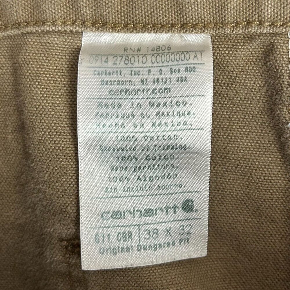 Carhartt Carpenter Pants 36x32 B11 CBR Brown Green‎ Distressed Faded Work Wear - Picture 6 of 8